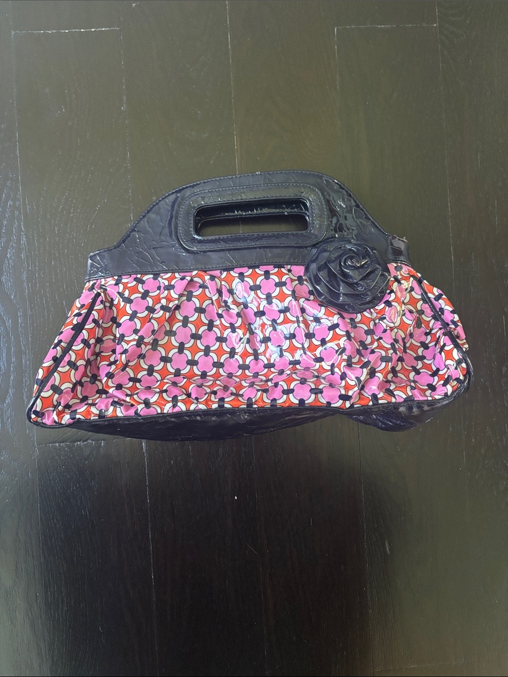 Vintage Vera Bradley Got it Handled Loves Me Frill Clutch Handbag